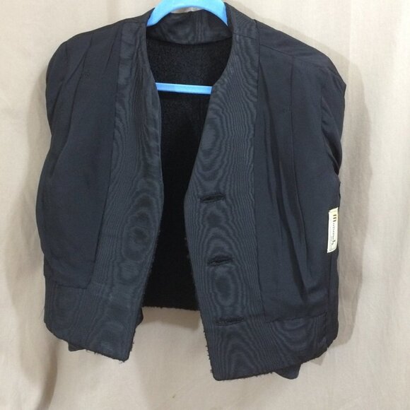 Vintage Monarch NY 1960s Short Boucle Blazer Jacket Black Union Label Lined S - Picture 6 of 8